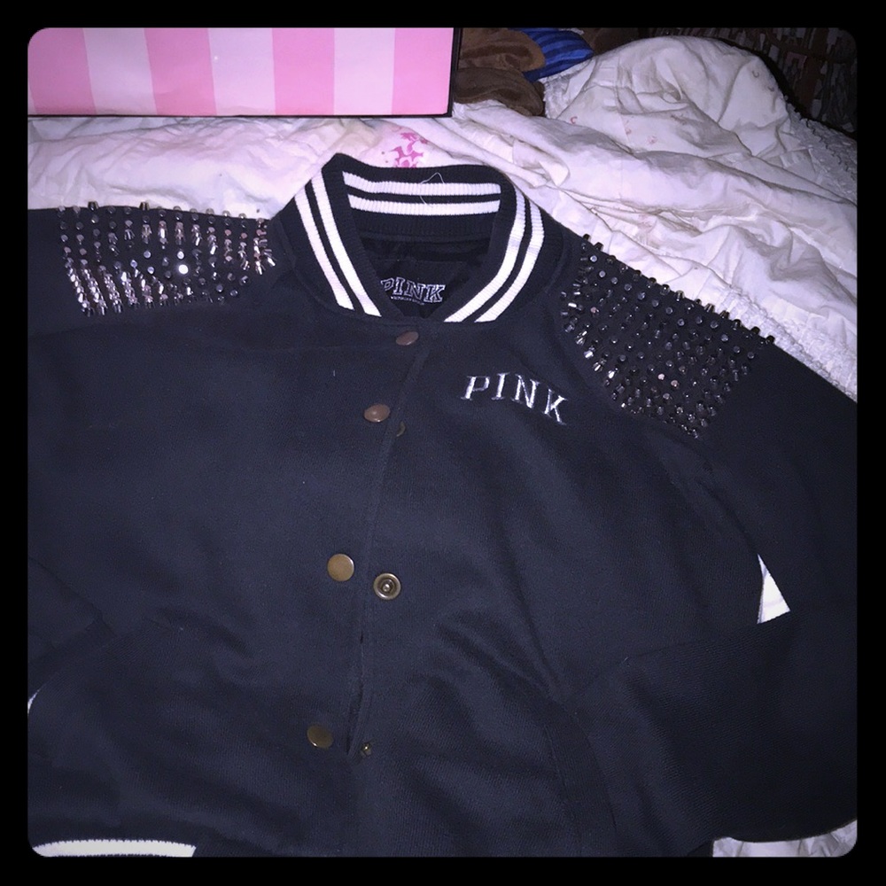 Pink Victoria’s Secret bomber jacket EUC size S